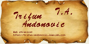 Trifun Andonović vizit kartica